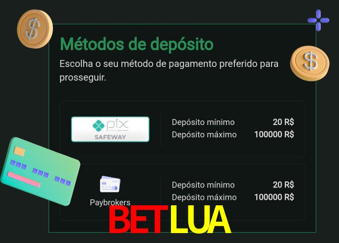 O cassino BETLUA oferece uma grande variedade de métodos de pagamento